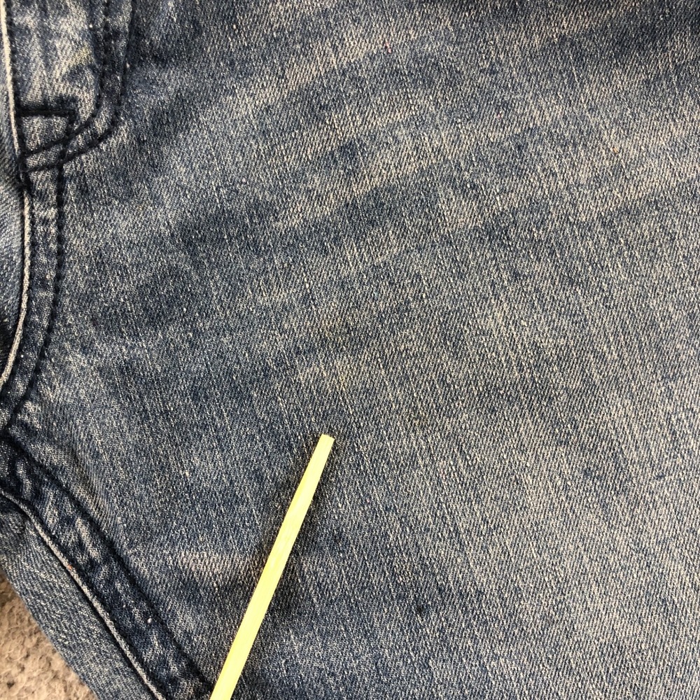 Vintage True Religion Jeans Mens 42x34 Blue Y2K Straight Skull Patch Made In USA - Picture 8 of 15